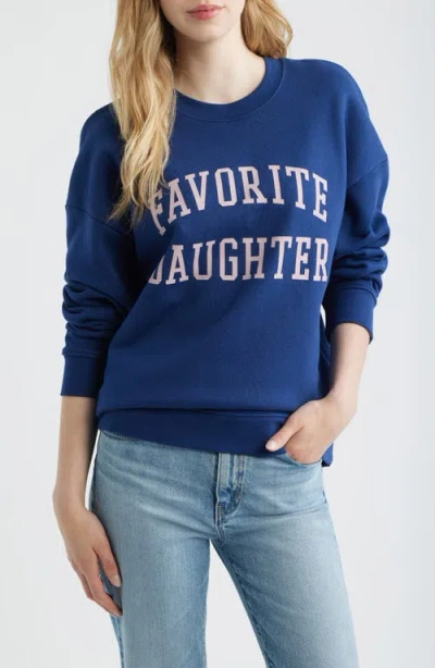 Favorite Daughter Collegiate Cotton Blend Sweatshirt In Blue