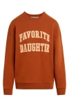 Favorite Daughter Collegiate Cotton Blend Sweatshirt In Equestrian Saddle