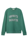Favorite Daughter Collegiate Sweatshirt In Evergreen In Green