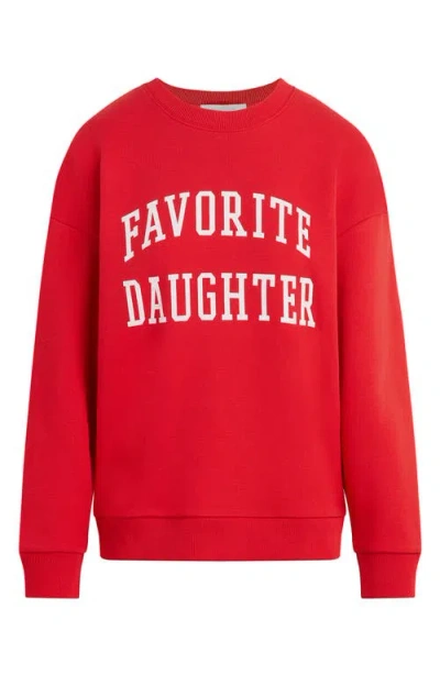 Favorite Daughter Collegiate Cotton Blend Sweatshirt In Haute Rouge
