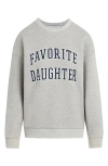 Favorite Daughter Collegiate Cotton Graphic Sweatshirt In Medium Heather Grey
