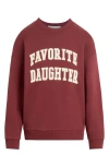 Favorite Daughter Collegiate Cotton Blend Sweatshirt In Sangria Nights