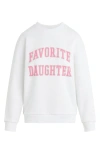 Favorite Daughter Collegiate Sweatshirt In White/neon Pink