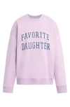 Favorite Daughter Collegiate Cotton Blend Sweatshirt In Wisteria Musk