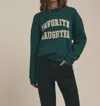 Favorite Daughter Collegiate Crew Neck Long Sleeve Sweatshirt In Juniper In Green