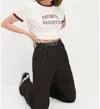 Favorite Daughter Collegiate Ringer Tee In White Burgundy In White