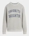 Favorite Daughter Collegiate Cotton Graphic Sweatshirt In Heather Grey