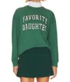 Favorite Daughter Collegiate Sweatshirt In Evergreen In Green