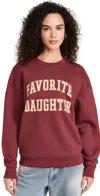 Favorite Daughter Collegiate Cotton Blend Sweatshirt In Sangria Nights