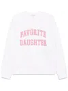 Favorite Daughter Collegiate Sweatshirt In White/neon Pink
