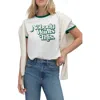 Favorite Daughter Contrast Binding Organic Cotton Graphic T-shirt In White