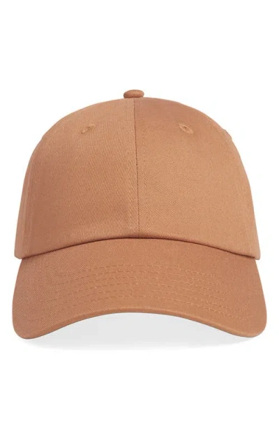 Favorite Daughter Cotton Twill Leather Strap Baseball Cap In Brown
