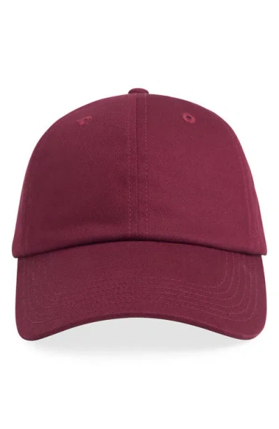 Favorite Daughter Cotton Twill Leather Strap Baseball Cap In Burgundy