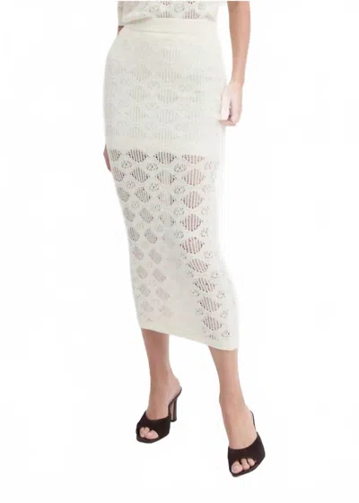 Favorite Daughter Courtside Midi Skirt In Ivory In White
