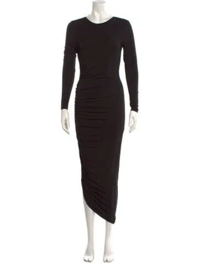 Pre-owned Favorite Daughter Crew Neck Long Dress In Black