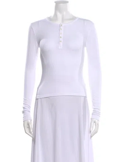 Pre-owned Favorite Daughter Crew Neck Long Sleeve Polo In Neutral