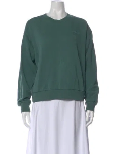 Pre-owned Favorite Daughter Crew Neck Long Sleeve Sweatshirt In Green