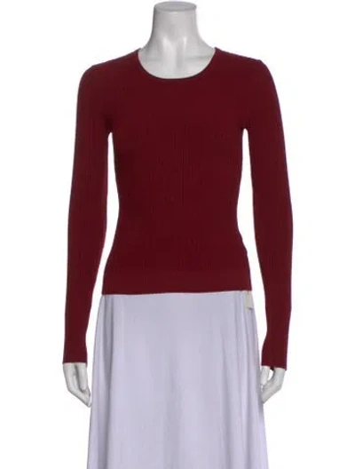 Pre-owned Favorite Daughter Crew Neck Long Sleeve Top In Red