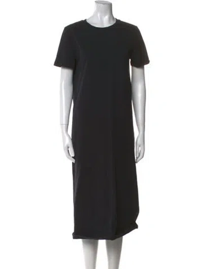 Pre-owned Favorite Daughter Crew Neck Midi Length Dress In Black