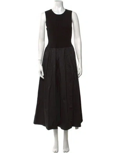 Pre-owned Favorite Daughter Crew Neck Midi Length Dress W/ Tags In Black
