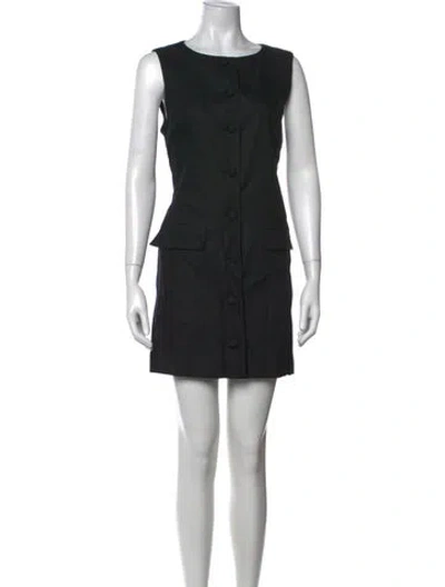Pre-owned Favorite Daughter Crew Neck Mini Dress In Black