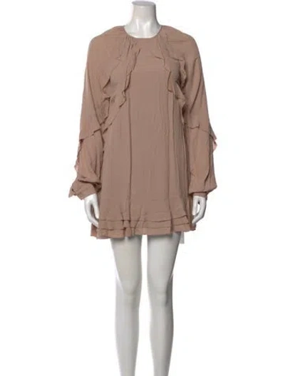 Pre-owned Favorite Daughter Crew Neck Mini Dress In Neutral