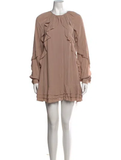 Pre-owned Favorite Daughter Crew Neck Mini Dress In Neutrals