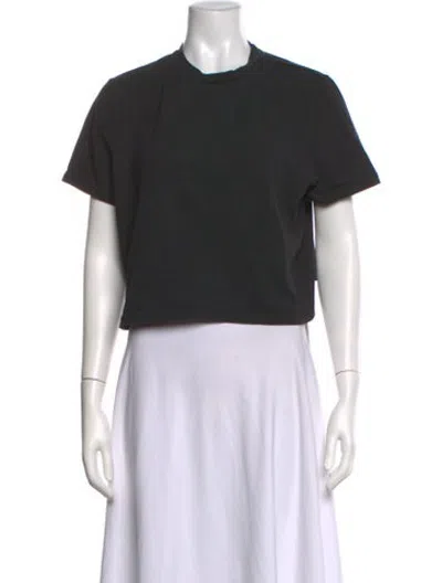 Pre-owned Favorite Daughter Crew Neck Short Sleeve Crop Top In Black