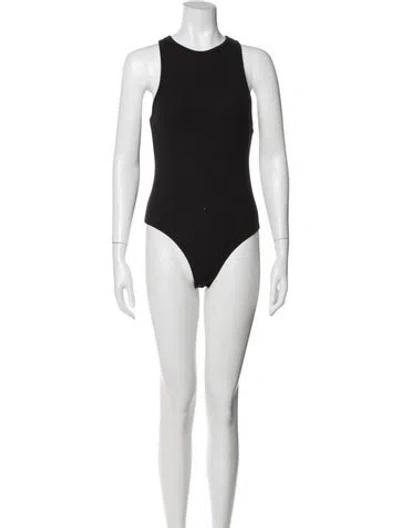 Pre-owned Favorite Daughter Crew Neck Sleeveless Bodysuit In Black