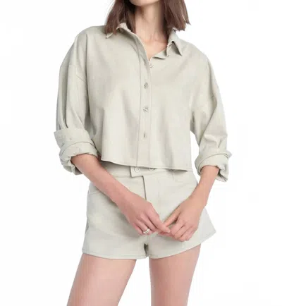 Favorite Daughter Crop Ex-boyfriend Shirt In Bone In Gray