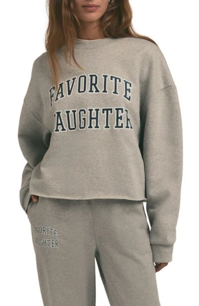 Favorite Daughter Cropped Collegiate Sweatshirt In Gray