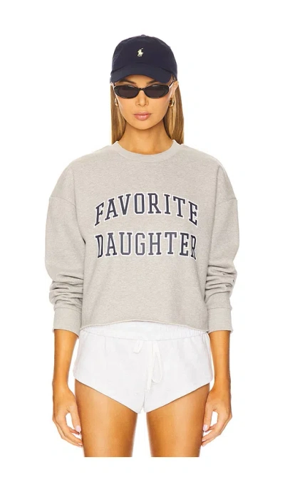 Favorite Daughter Cropped Collegiate Sweatshirt In Gray