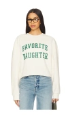 Favorite Daughter Cropped Collegiate Sweatshirt In Cream