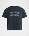 Favorite Daughter Cropped Collegiate T-shirt In Blue