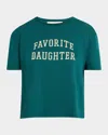 Favorite Daughter Cropped Collegiate T-shirt In Juniper