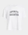 Favorite Daughter Cropped Collegiate T-shirt In White