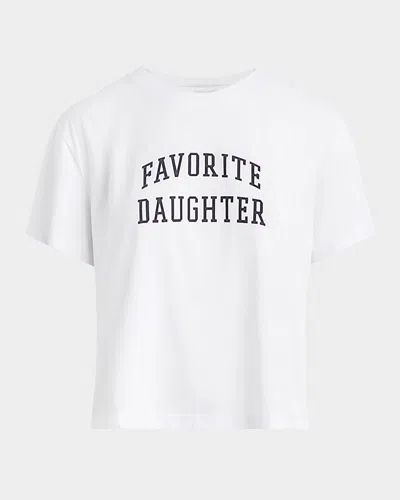 Favorite Daughter Cropped Collegiate T-shirt In White