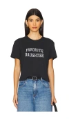 Favorite Daughter Cropped Collegiate Tee In Black