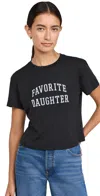 Favorite Daughter Cropped Collegiate Tee In Black/white