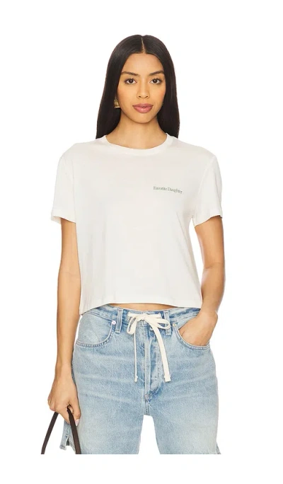 Favorite Daughter Cropped Collegiate Tee In Cream