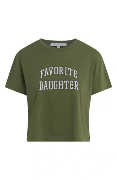 Favorite Daughter Cropped Collegiate Tee In Green
