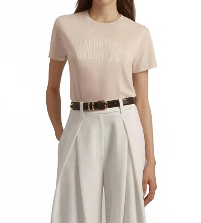 Favorite Daughter Cropped Collegiate Tee In Rosewater/snow White In Gray
