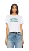 Favorite Daughter Cropped Collegiate Tee In White
