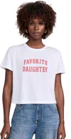 Favorite Daughter Cropped Collegiate Tee White Rouge In White Rouge