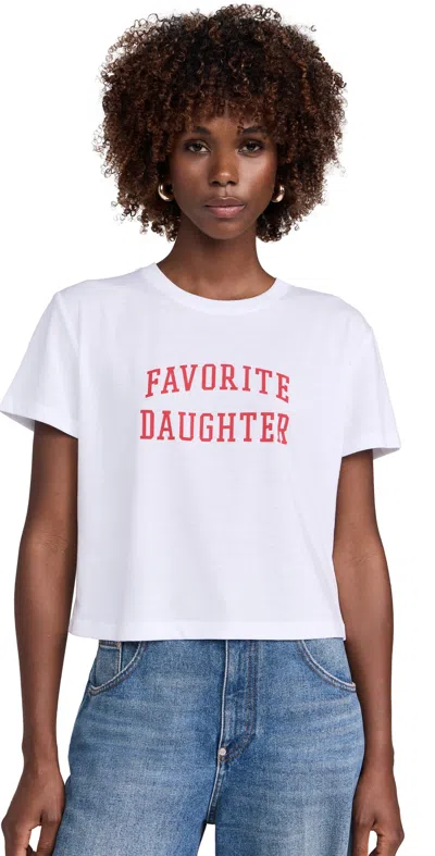 Favorite Daughter Cropped Collegiate Tee White Rouge