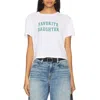Favorite Daughter Cropped Collegiate Tee In White