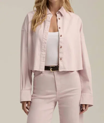 Favorite Daughter Cropped Ex-boyfriend Shirt In Pale Pink