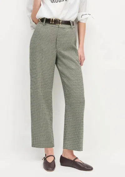 Favorite Daughter Cropped Fiona Pants In Chesire Houndstooth In Green