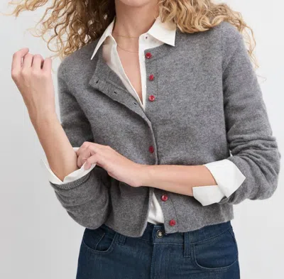 Favorite Daughter Cropped Rebecca Cardigan In Dark Charcoal Gray
