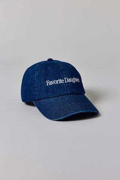 Favorite Daughter Denim Dad Hat In Indigo, Women's At Urban Outfitters In Blue